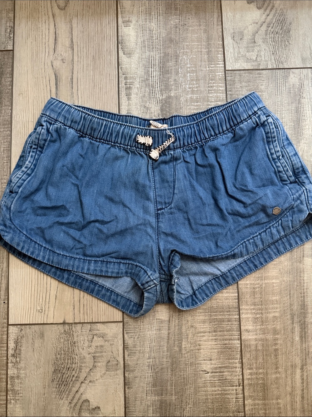 Roxy Blue Elastic Waist Drawstring Athletic Shorts